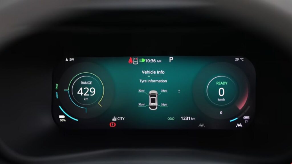 tata curvv ev instrument cluster
